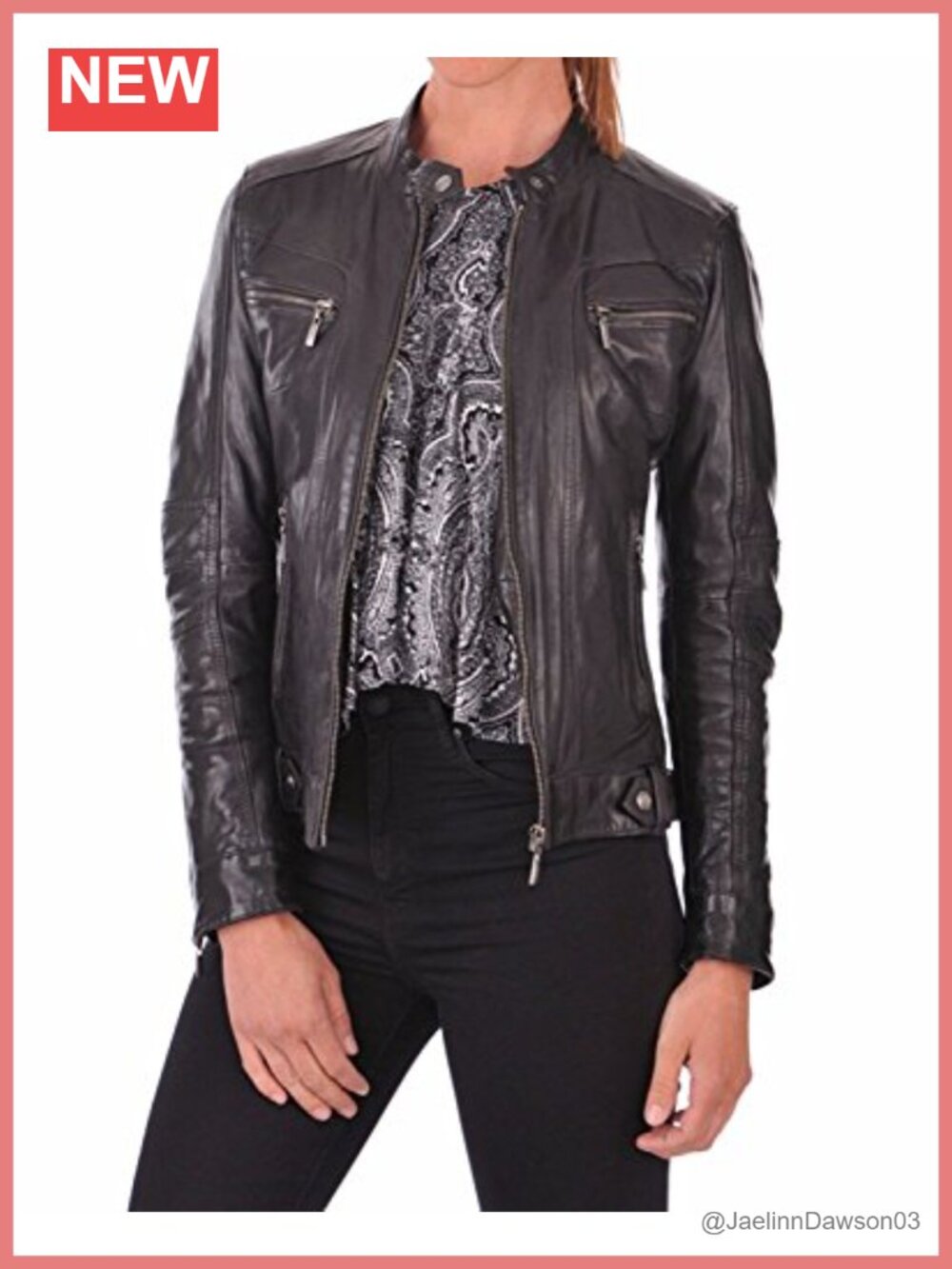 Lambskin Leather Motorcycle Bomber Jacket Women's Biker Style